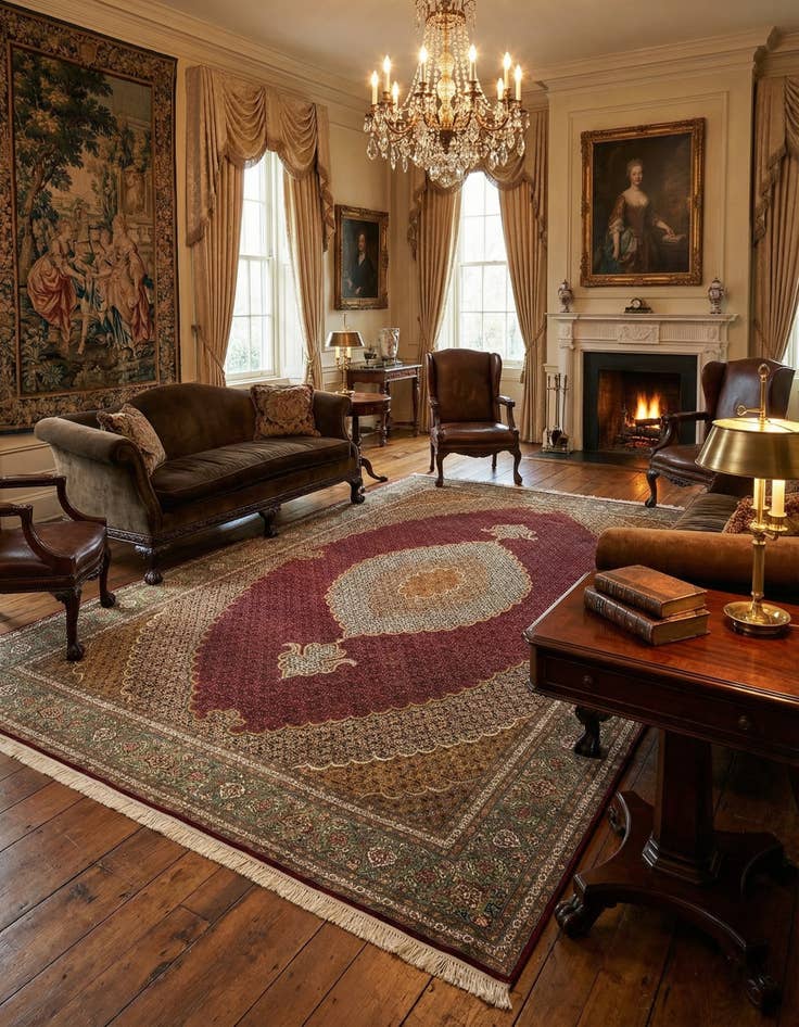 Detail image of 6' 9 x 10' Tabriz Mahi Rug