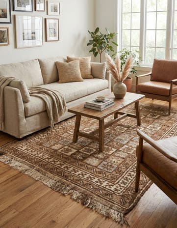 5' 4 x 7' 3 Hand Knotted Moroccan Wool Rug