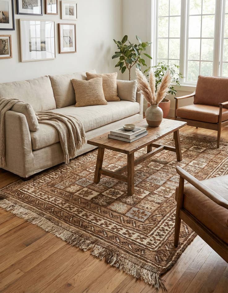 Detail image of 5' 4 x 7' 3  Hand Knotted Moroccan Wool Rug