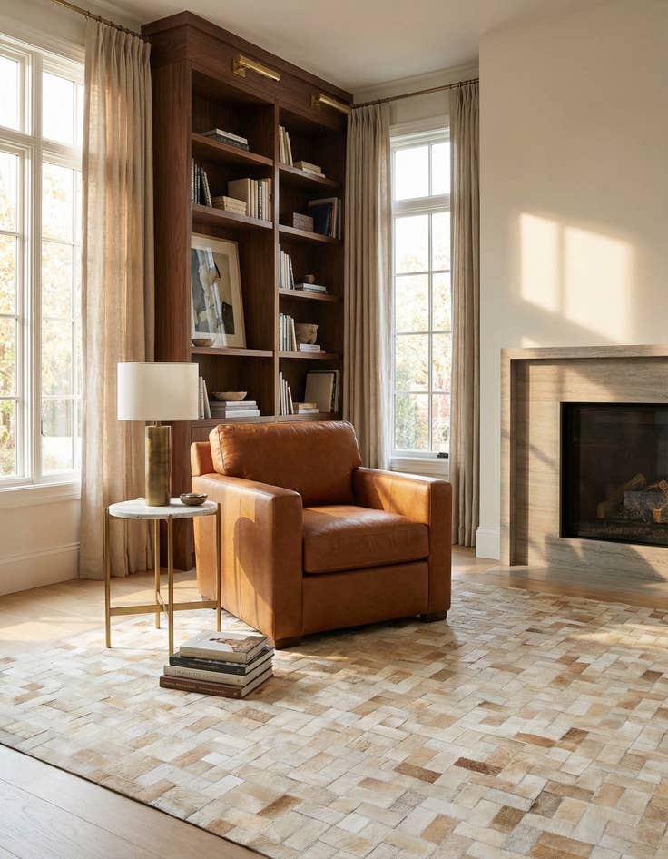 Detail image of 5' x 7' 11 Cowhide Stocks Rug