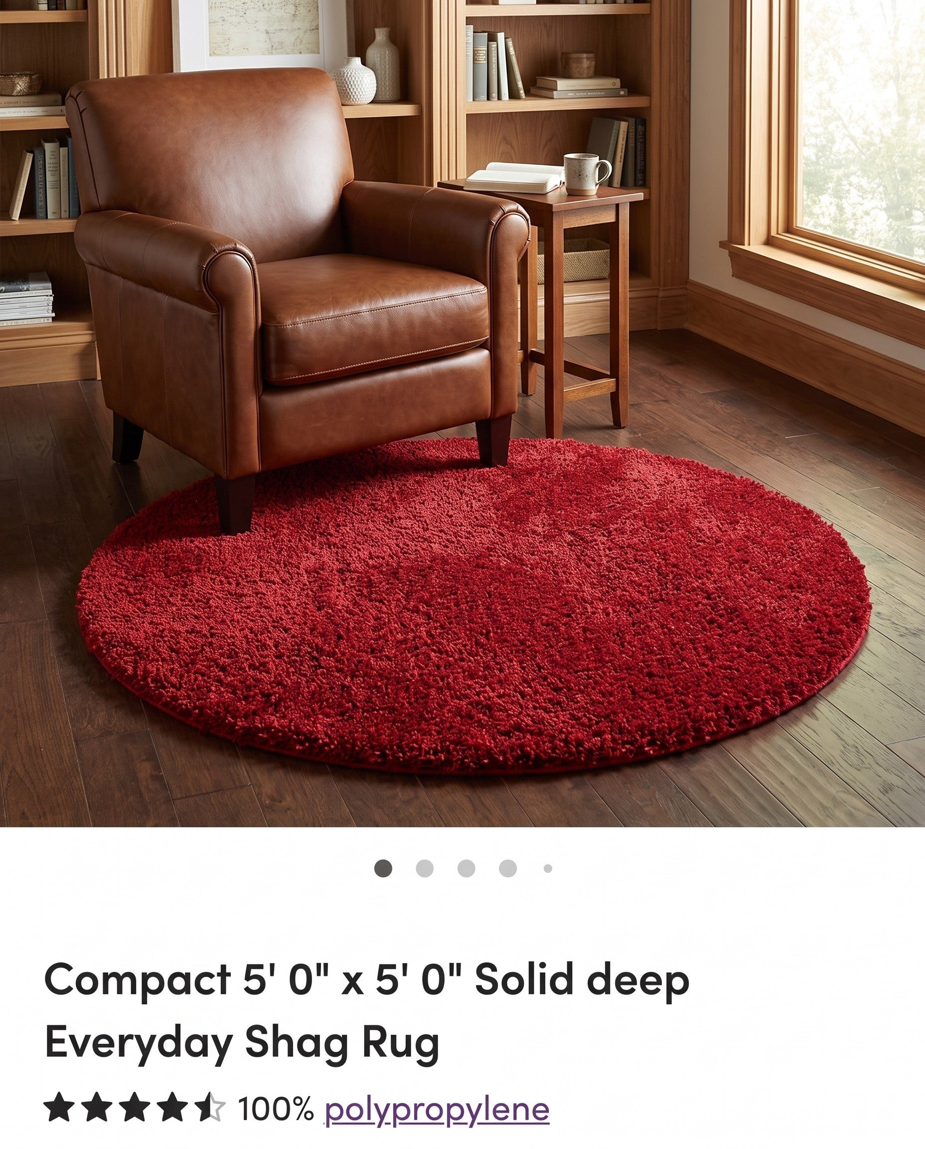 5' x 5' Everyday Shag Round Rug