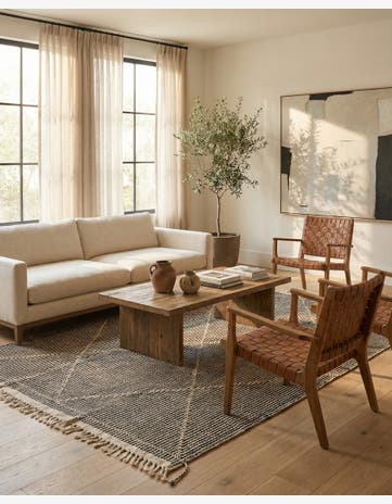 5' 6 x 8' 8 Hand Woven Kilim Modern Wool Rug