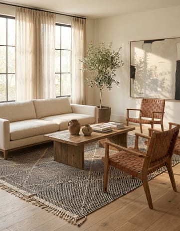 5' 6 x 8' 8 Hand Woven Kilim Modern Wool Rug
