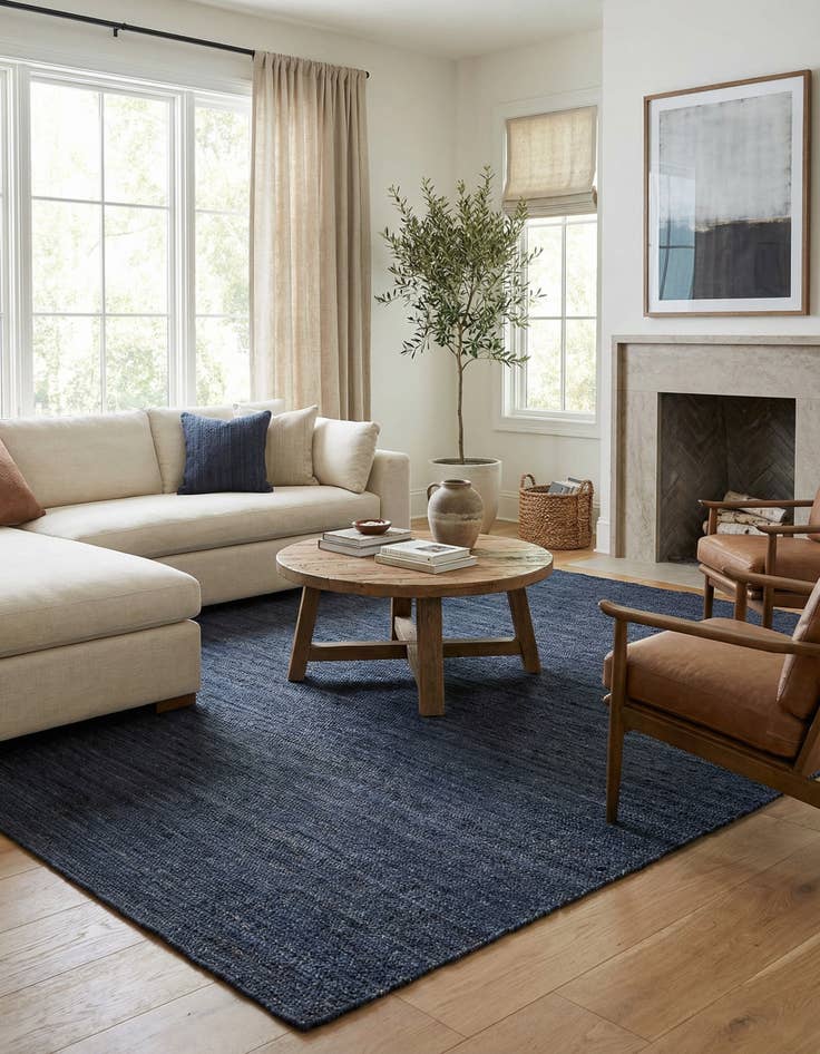 Detail image of  12' 2 x 16' 1  Hand Braided Jute Rug