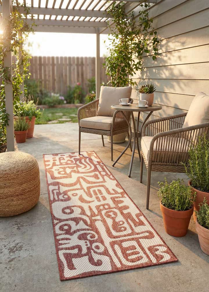 2' x 6' Easy-Clean Modern Indoor / Outdoor Runner Rug