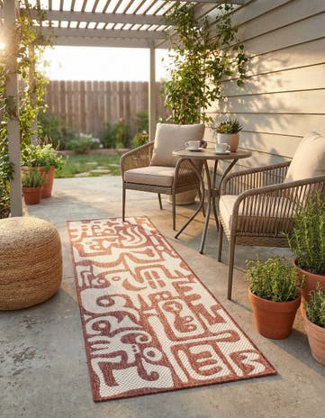 2' x 6' Easy-Clean Modern Indoor / Outdoor Runner Rug