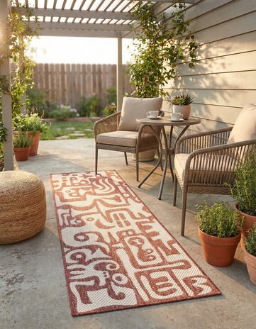 2' x 6' Easy-Clean Modern Indoor / Outdoor Runner Rug