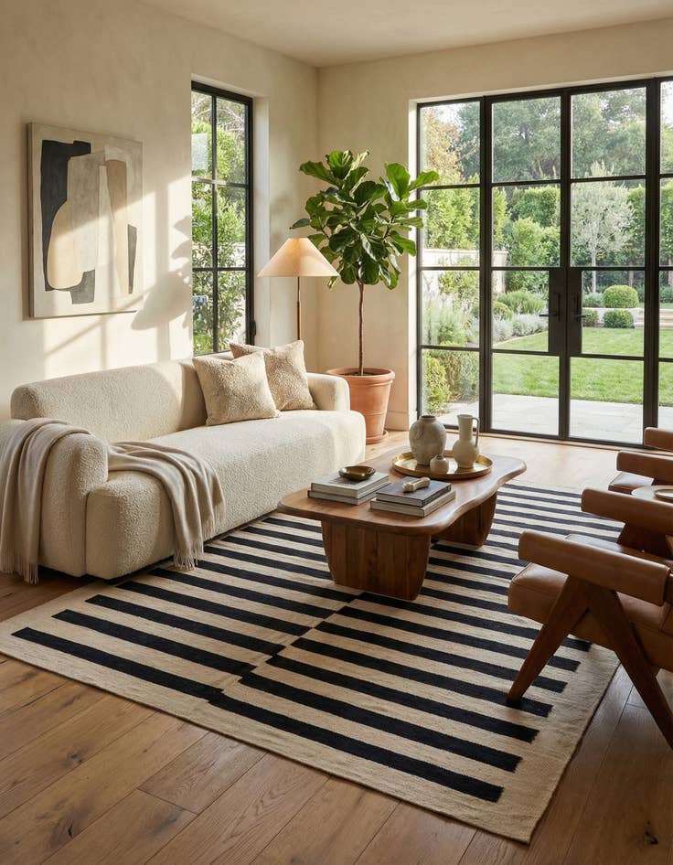 Detail image of 6' 8 x 9' 10  Hand Woven Kilim Modern Wool Rug