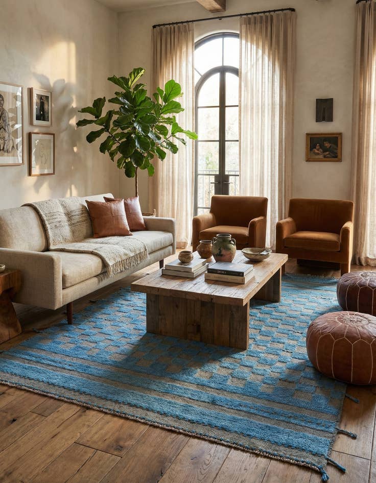 Detail image of 5' 4 x 7' 2  Hand Knotted Moroccan Wool Rug