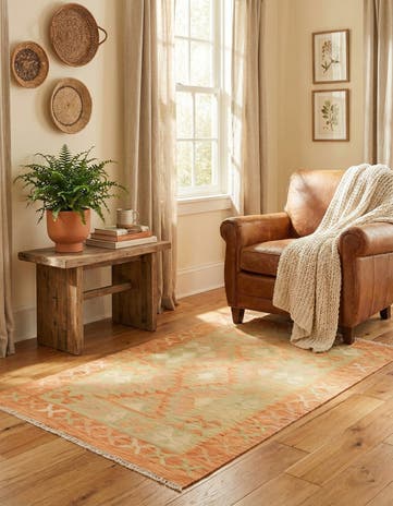 2' 6 x 4' Hand Woven Kilim Waziri Wool Rug