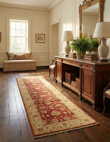 2' 8 x 9' 8 Hand Knotted Peshawar Ziegler Runner Rug