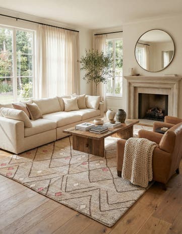 6' 10 x 9' 9 Hand Woven Kilim Modern Wool Rug
