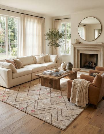 6' 10 x 9' 9 Hand Woven Kilim Modern Wool Rug