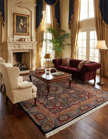9' 7 x 12' 8 Hand Knotted Kashmar Persian Wool Rug