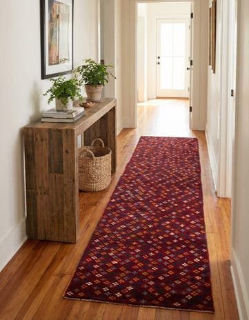 2' 10 x 10' Hand Knotted Balouch Wool Runner Rug