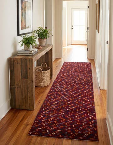 2' 10 x 10' Hand Knotted Balouch Wool Runner Rug