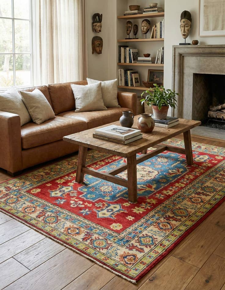 Detail image of 4' 1 x 6' 4  Hand Knotted Kazak Rug