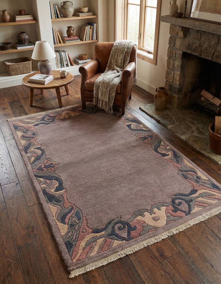 Detail image of  4' x 5' 11  Hand Knotted Tibet Wool Rug