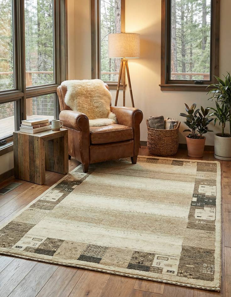 Detail image of 4' x 6'  Hand Knotted Kashkuli Gabbeh Wool Rug