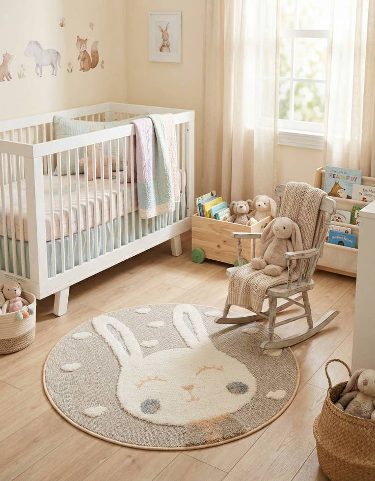 Detail image of 3' x 3' Whimsy Kids Round Rug