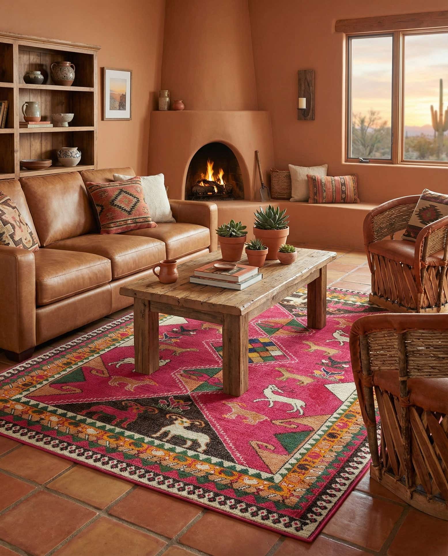 7' x 10' Washable Santa Fe Rug