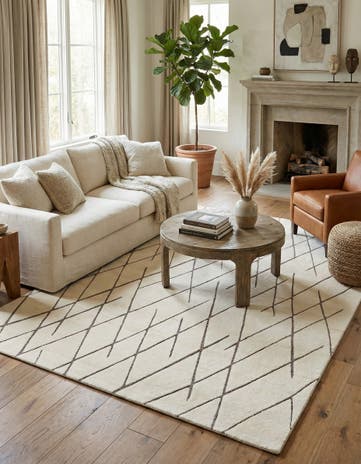 Pure Ivory Atlas Moroccan Wool Rug