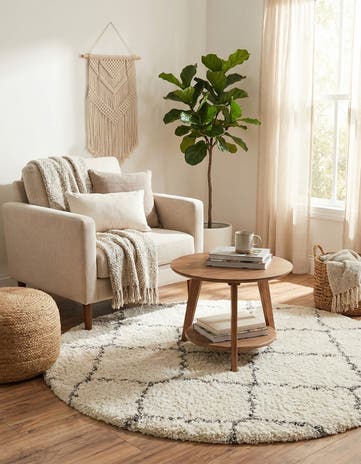 4' x 4' Moroccan Shag Round Rug