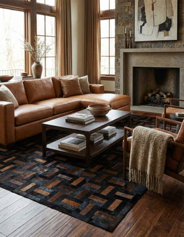 5' 3 x 8' 2 Cowhide - Patchwork Rug