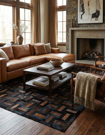 5' 3 x 8' 2 Cowhide - Patchwork Rug