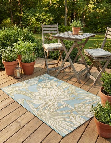 2' x 3' Easy-Clean Botanical Indoor / Outdoor Rug