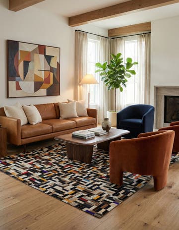 5' 1 x 8' Cowhide - Patchwork Rug