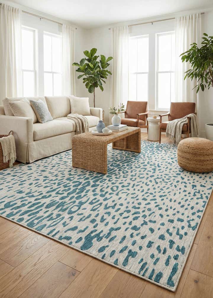 9' x 12' Easy-Clean Safari Indoor / Outdoor Rug