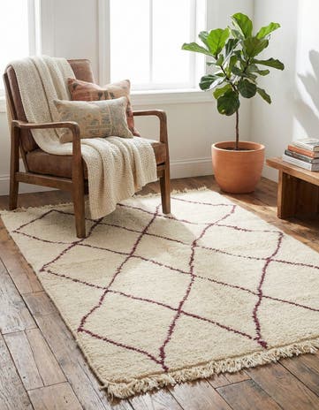 3' 3 x 4' 8 Hand Knotted Moroccan Wool Rug