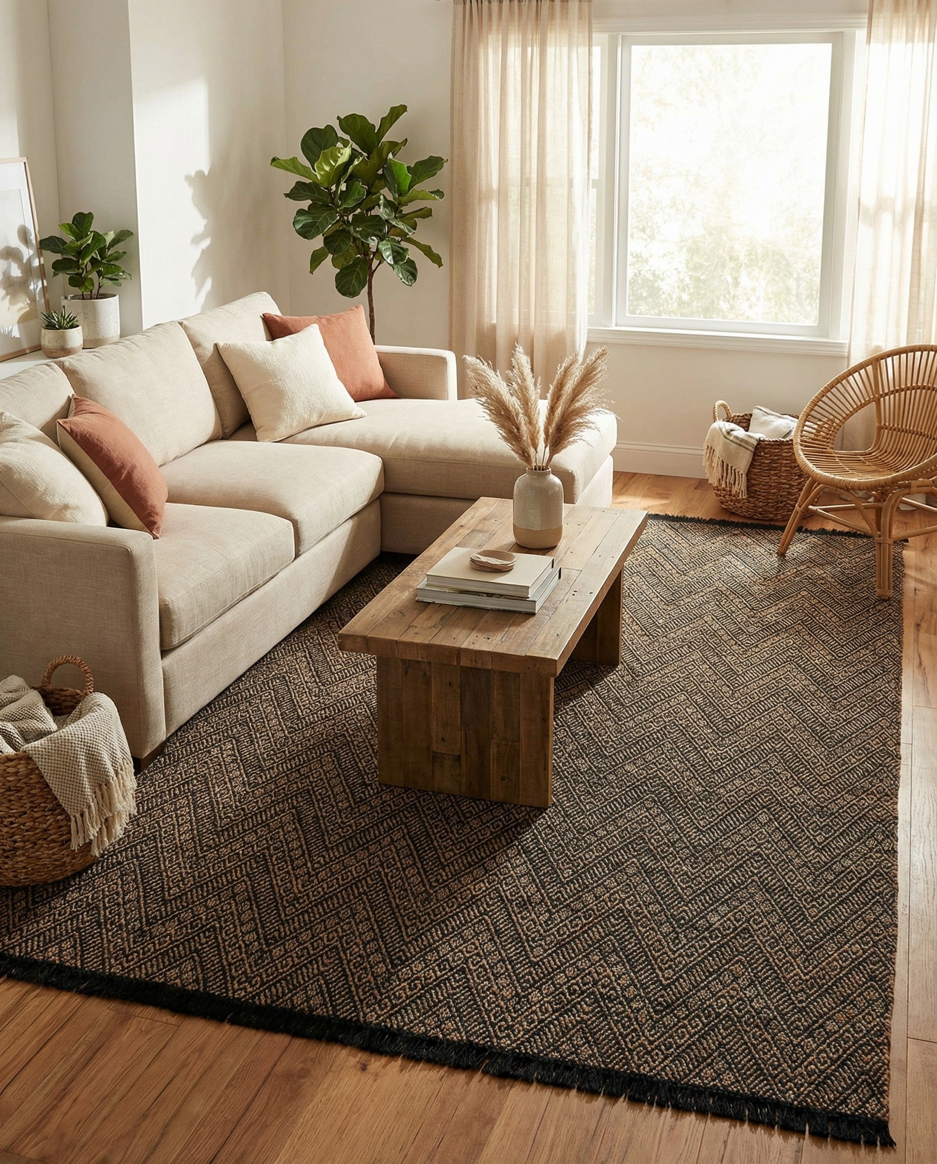  9' x 12'  Hand Braided Jute Rug