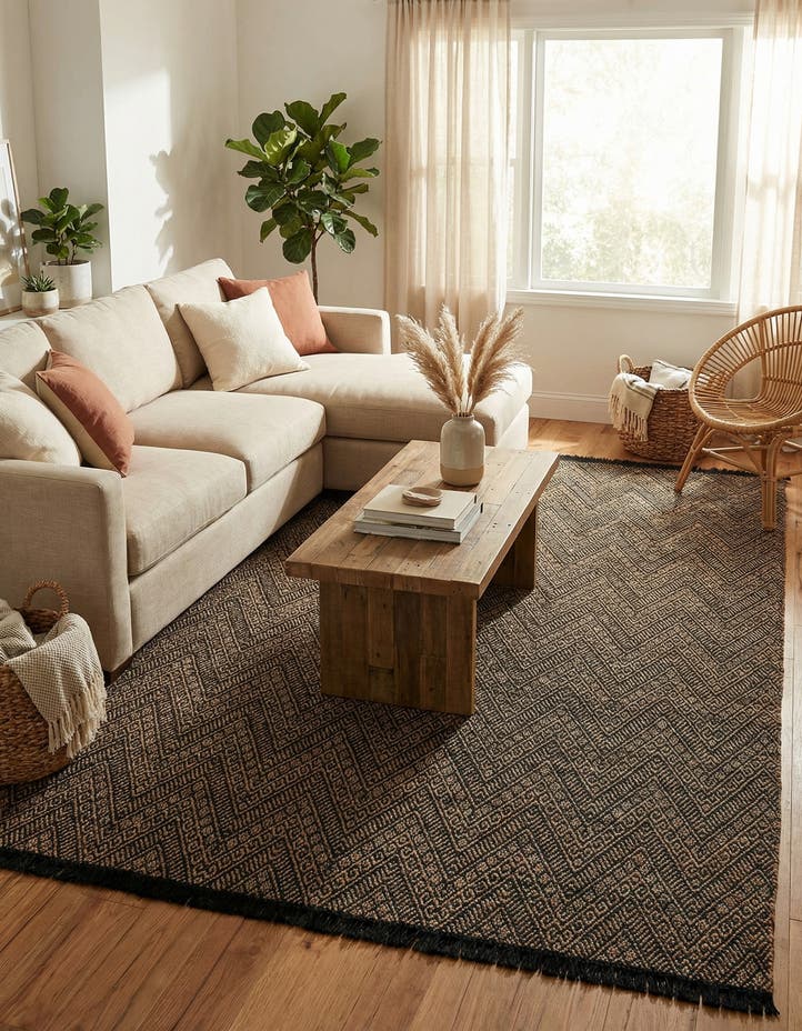 9' x 12' Handmade Braided Jute Rug