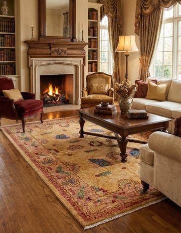 5' 6 x 7' 3 Hand Knotted Ziegler Wool Rug