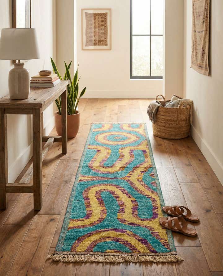 2' 8 x 10' Hand Knotted Moroccan Wool Runner Rug