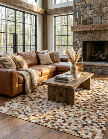 5' x 8' Cowhide Leather Rug