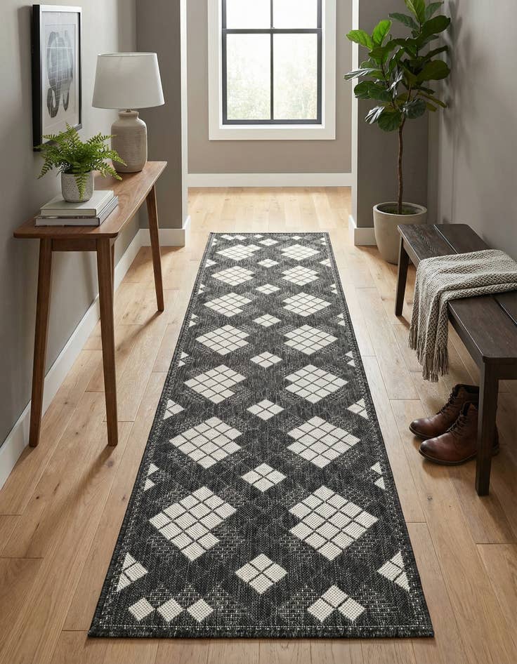 Detail image of 2' x 8' Easy-Clean Modern Indoor / Outdoor Runner Rug