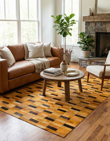 5' 1 x 7' 10 Cowhide - Patchwork Rug