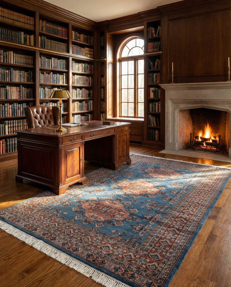Detail image of 4' 2 x 6' 7 Hand Knotted Bokhara Wool Rug