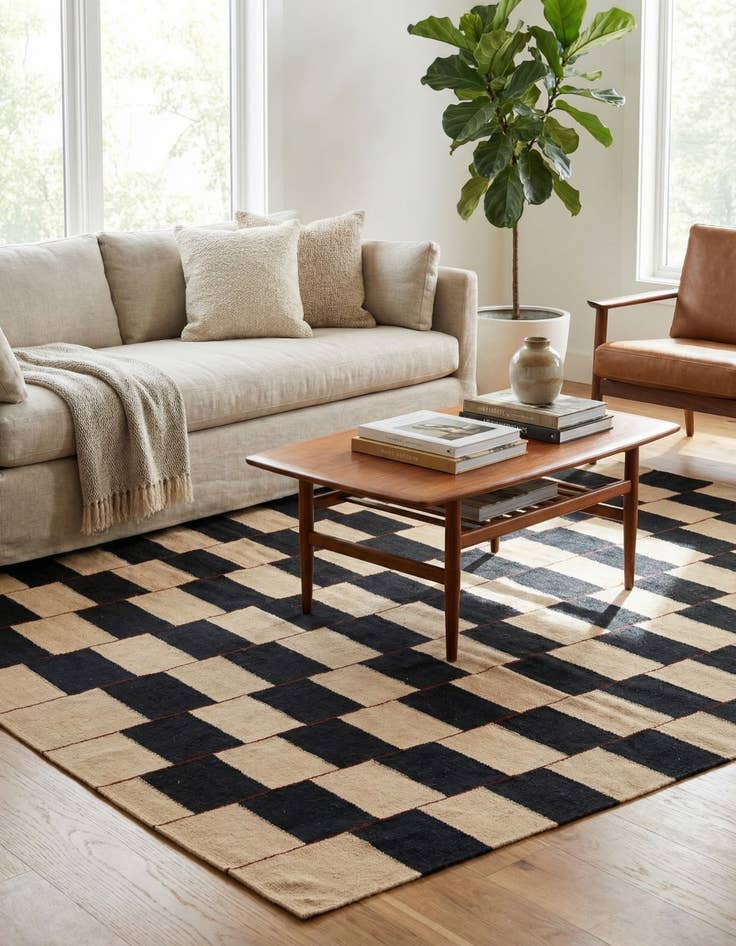 Detail image of 7' x 9' 7 Hand Woven Kilim Modern Wool Rug