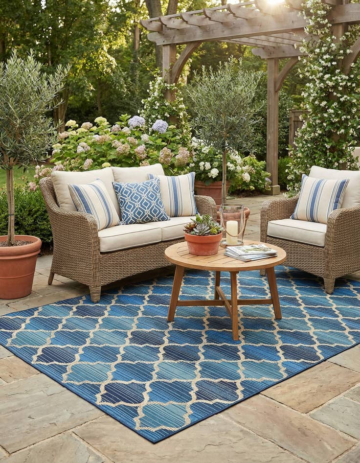 Detail image of 4' x 6'  Washable Trellis Indoor / Outdoor Rug