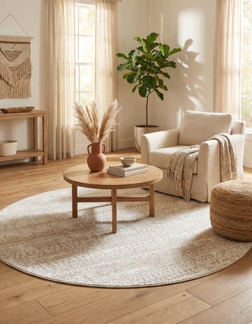 Snow White Hermitage Round Rug