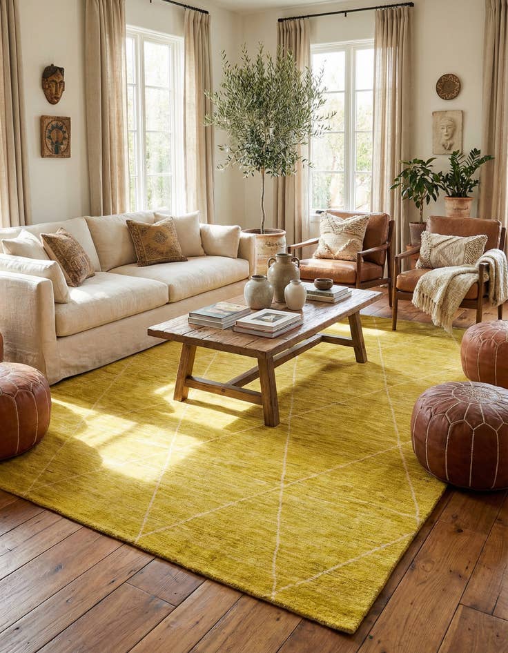 Detail image of 8' 11 x 11' 11  Hand Knotted Moroccan Wool Rug