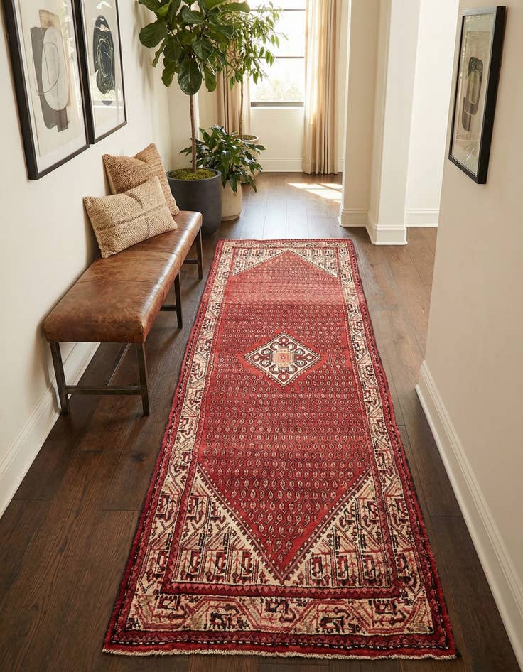 Detail image of  3' 6 x 9' 11  Hand Knotted Botemir Persian Wool Runner Rug