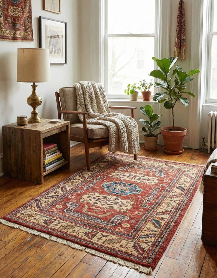 Detail image of 2' 8 x 4'  Hand Knotted Kazak Oriental Rug