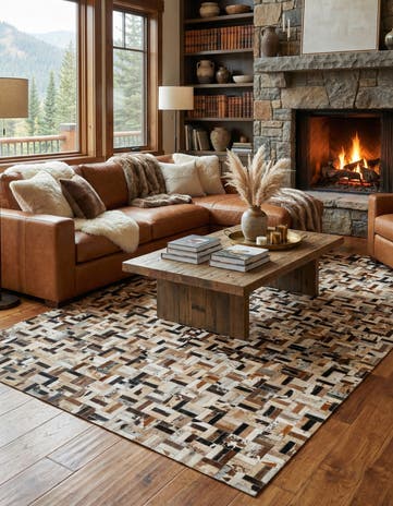 5' x 7' 11 Cowhide - Patchwork Rug
