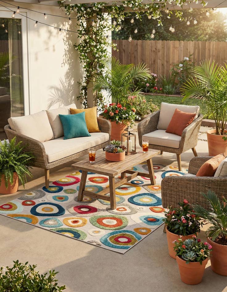 Detail image of 5' x 7' Easy-Clean Casablanca Indoor / Outdoor Rug