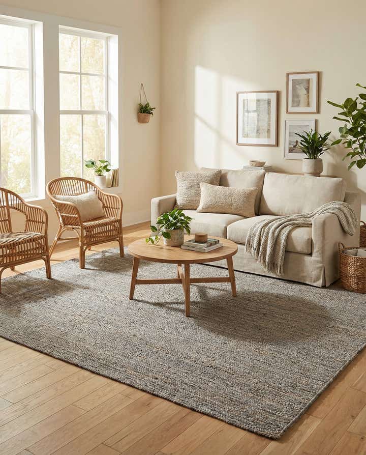 6' 1 x 9' Handmade Braided Jute Rug